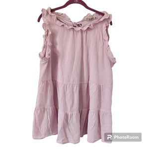 Plus Size Chance Or Fate Pink Tank Top With Back Neck Bow Tie